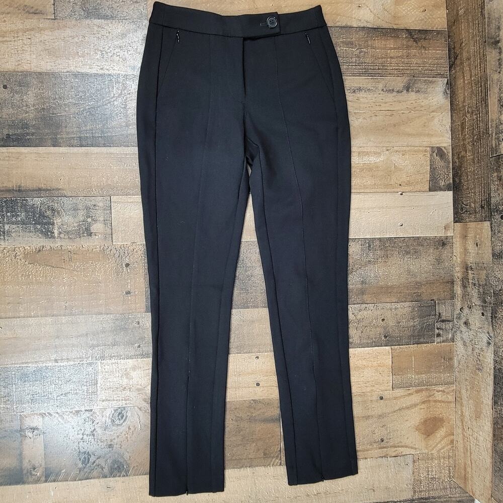 Anthropologie Maeve Zipper Ankle Dress Pants Career Office Black Preppy 0 Petite